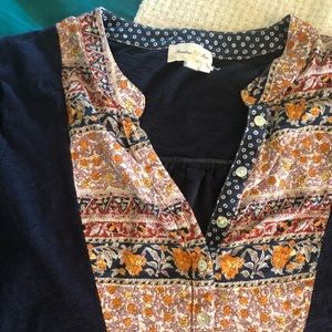 Anthropologie Meadow Rue Addie Bibbed Henley